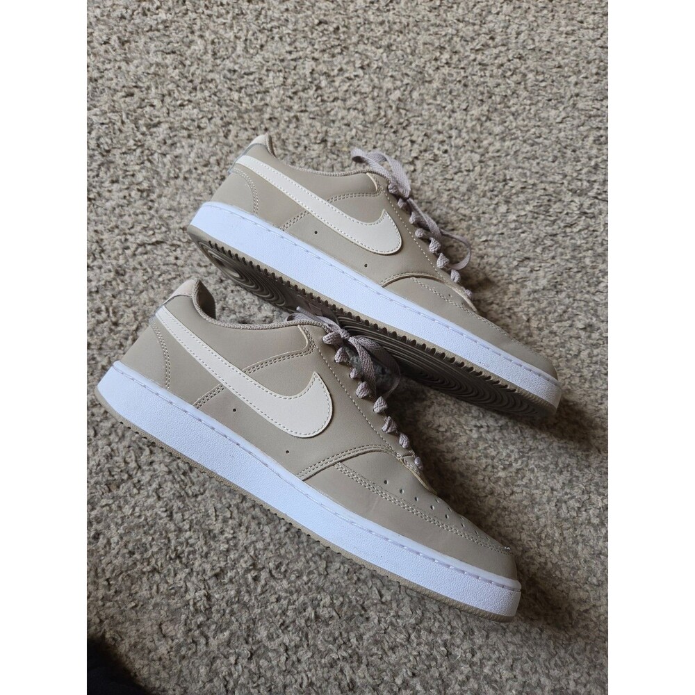Nike Men's Court Vision Low Sneaker (Color: Khaki) (Size 9.0)